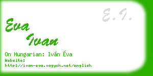 eva ivan business card