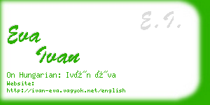 eva ivan business card